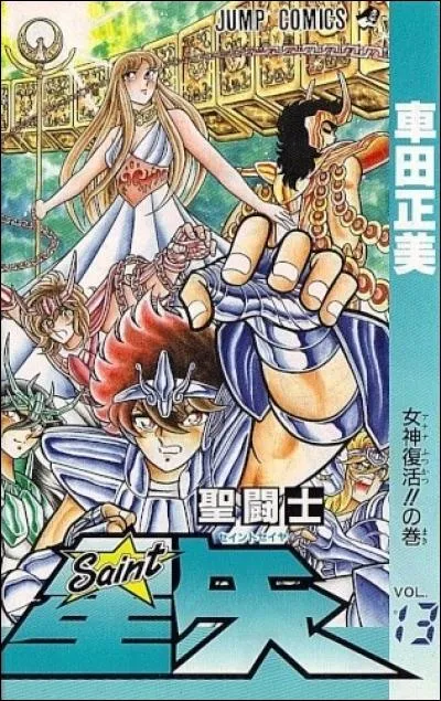 Quelle est la date de parution du volume 13 au Japon par l'éditeur Shûeisha (qui marqua la fin des combats contre les Chevaliers d'Or) ?