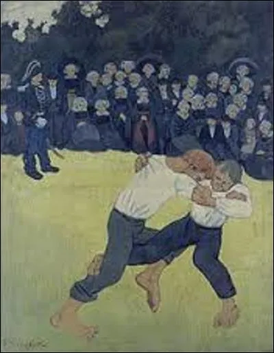 Et nous terminons ce quiz par cette huile sur toile peinte entre 1890 et 1891, nommée "Lutte bretonne". Mais quel peintre postimpressionniste (1864-1927) associé au mouvement des nabis, a réalisé ce tableau ?