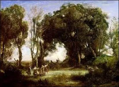 Quel peintre (1796-1875) faisant partie des membres fondateurs de l'École de Barbizon, a peint ce tableau appelé "Une matinée, danse des nymphes" (H : 0, 98 m x L : 1, 31 m), en 1850 ?
