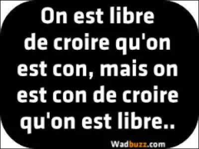 "Car je suis sûr, sûr / Qu'on nous prend pour des cons / Mais j'en suis certain / Quelque chose ne tourne pas rond" sont des paroles de...