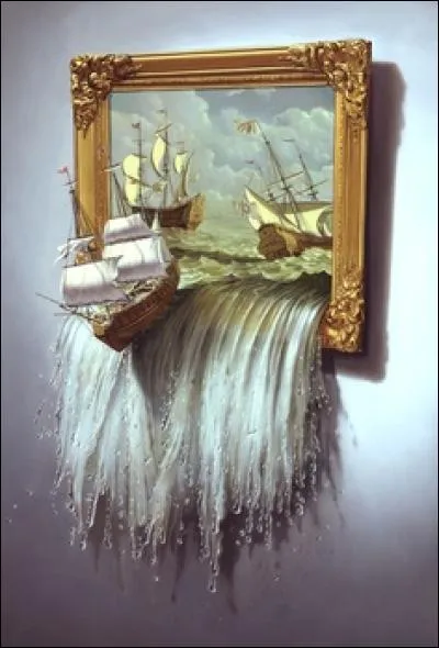 Cette amusante peinture en trompe-l'oeil de Tim O'Brien fait aussitôt penser au début d'un film connu, qui est... ?