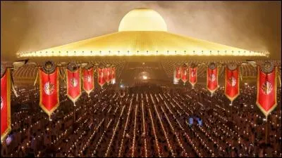 Un temple gigantesque, dans la proche banlieue de Bangkok, dont le parvis peut accueillir un million de fidèles. 
On peut le voir à :