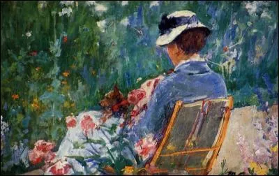 Qui a peint "Lydia assise dans le jardin avec un chien sur ses genoux" ?