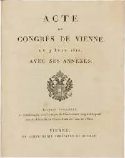 Que s'est-il passé en 1815 ?