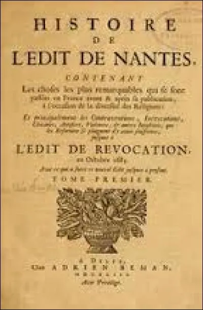 Que s'est-il passé en 1598 ?