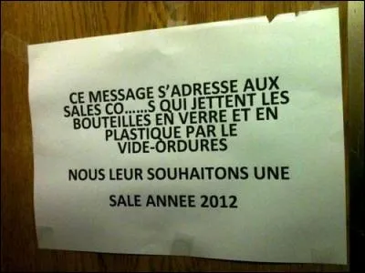 Ils sont ici, les jeteurs de bouteilles... Donc, on a fini le quiz ! Est-ce vrai ?