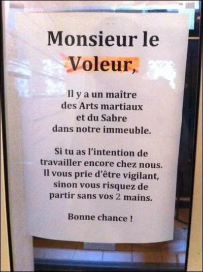 Il va y avoir de la casse... Mais attention, vous risquez d'être filmé : à quel étage ?