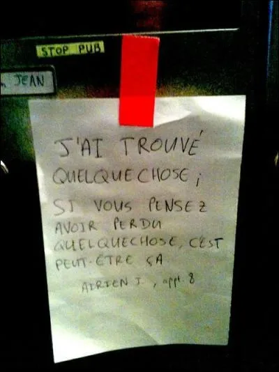 Vous avez intérêt à savoir ce que vous avez perdu, je pense... En tout cas, on l'a retrouvé ! Mais où vous souhaite-t-on une "sale année 2012 " ?