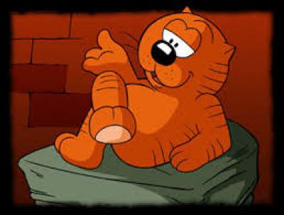 Dans le dessin animé "Les Entrechats", comment s'appelle le chat orange à rayures ?