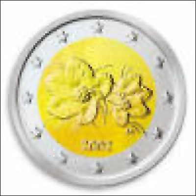 Quelles fleurs voit-on sur cette pièce de 2 euros finlandaise ?