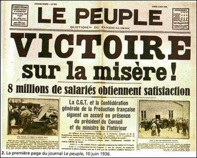 Quel avantage social découle des accords de Matignon ?
