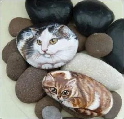 Sur quel support le chat roux et blanc est-il peint ?