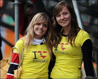 Normalement, il devrait y avoir du jaune sur le drapeau de ces jeunes dames, non ?