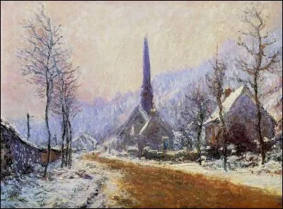 Lequel de ces artistes, connu pour avoir peint "Les Nymphéas", a représenté "L'église de Jeufosse, temps de neige" ?