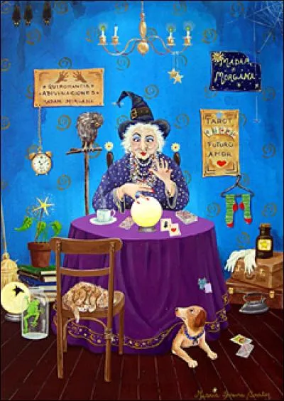 Le chat de madame Morgana est couché sous la table ronde.