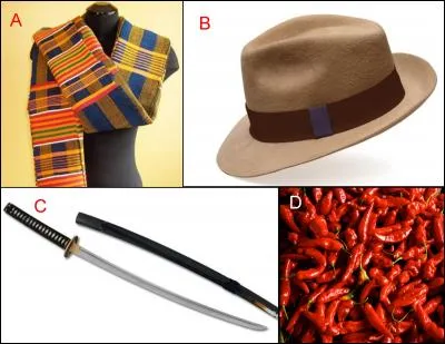 Le katana est repr&eacute;sent&eacute; en : (Indice : Alain Delon)