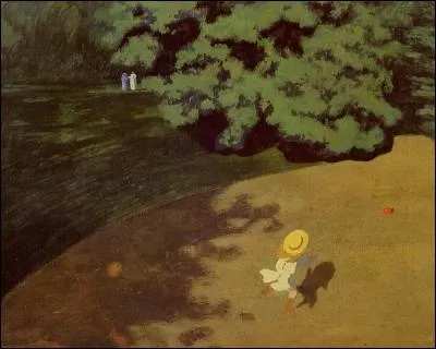 Comment s'intitule cette toile de Félix Vallotton représentant une vue plongeante dans un parc où un enfant joue ?