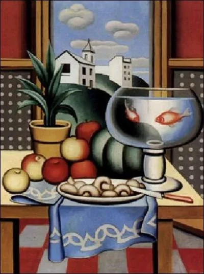 Qui a peint ce tableau représentant des poissons dans un bocal ?