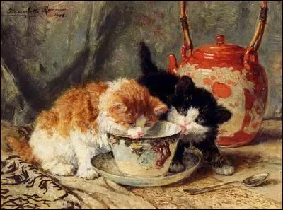 Et voici deux mignons chatons peints par...