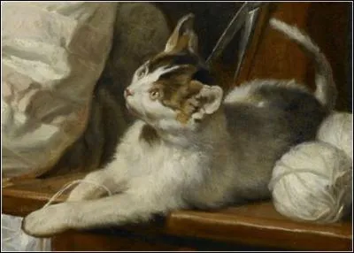 Qui a peint ce chat et sa pelote de laine ?