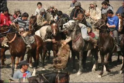 Les peuples cavaliers d'Asie sont en voie de sédentarisation et de motorisation. Mais les traditions équestres demeurent. En Ouzbekistan existe toujours le jeu traditionnel du "bouzkachi". Quel est-il ?