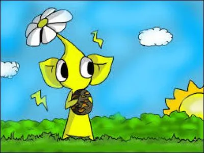 Quel est le nom de l'objet que tient ce Pikmin jaune ?