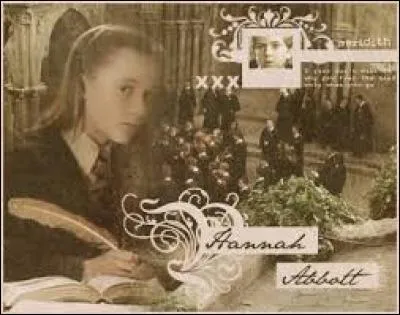 Hannah est une élève de la maison Poufsouffle. Son meilleur ami est Ernie McMillan. Des années plus tard, Hannah épousa Neville Londubat et devint la propriétaire du Chaudron Baveur. Parmi ces réponses, une seule est incorrecte. Laquelle ?