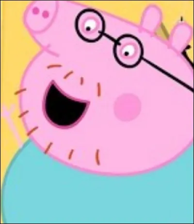 De quelle couleur est la voiture du père de Peppa Pig ?