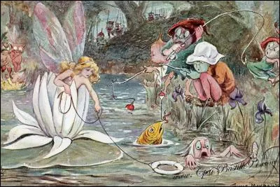 Combien de fleurs poussent dans l'eau, le long de la berge ?