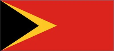 Quelle forme devrait se trouver dans le triangle noir pour pouvoir reconnaître la bannière du Timor-Oriental ?