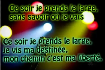 Qui a chanté "Je prends le large" ?