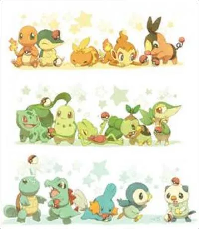 Quel est le trio de "starters" au début de l'aventure ?