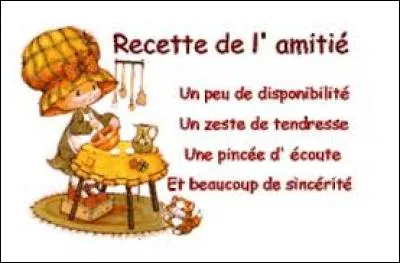 Marie, Clara, Fan, Fuzz, Amina, Chloé, Bloom, Blody, Mehdi, Cindy, Fozzie, Nana, Oumar, Coco et Kyle. Vous ... ce quiz d'une façon remarquable, bisous à vous.