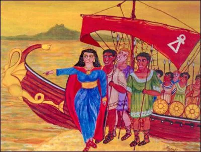 Où débarqua-t-elle avec une troupe de fidèles colons sur la côte africaine ?