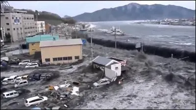 Le 11 mars 2011, le Japon, suite à un violent séisme de Mw 9.0, est frappé par un violent tsunami. 20 000 personnes trouvent la mort, 6 000 sont blessées, et 450 000 doivent être relogées. Le coût des dommages est estimé à 210 Mds de dollars. 
Quelle est la hauteur maximale atteinte par celui-ci ?