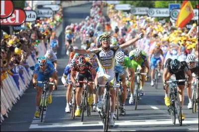 En quelle année Cavendish gagna-t-il le maillot vert du Tour de France ?