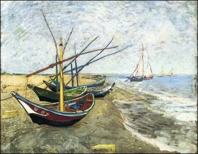 Qui a peint "Les bateaux de pêche sur la plage Les Saintes Maries de la Mer" ?