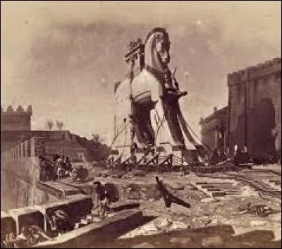 Quel grand guerrier mena ses troupes à l'intérieur de ce cheval géant ?