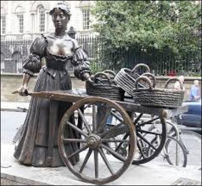 Voici la statue de Molly Malone. Que transporte-elle dans sa charrette ?