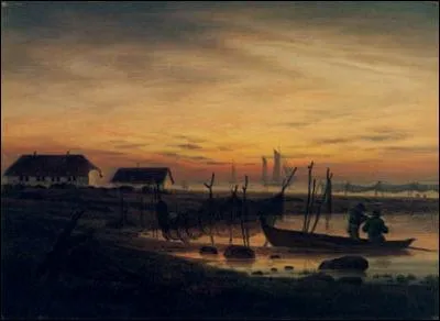 Qui a peint "Bateaux de pêche dans la lumière du soir" ?