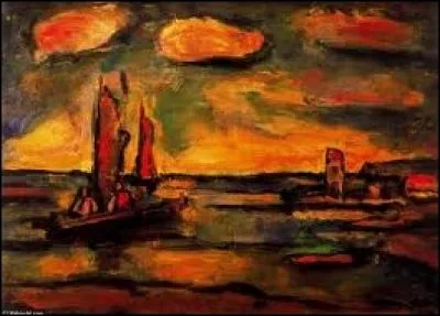 Qui a peint "Les bateaux de pêche avec le soleil" ?