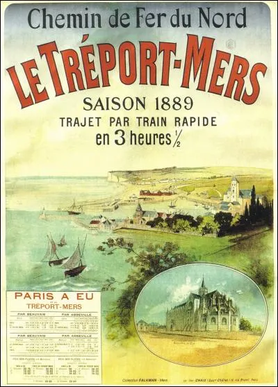 Le développement des cités balnéaires est directement lié à celui des chemins de fer. La ligne Paris-Le Tréport a vu le jour en 1873. En quelle année, la gare du Tréport a-t-elle rattaché le nom de Mers à celui du Tréport ?