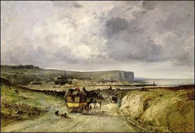 Mers-les-Bains et les peintres d'hier à aujourd'hui. Quel est ce peintre qui a séjourné à la fois à Mers-les-Bains et au Tréport et à qui l'on doit cette toile intitulée "L'arrivée de la diligence à Mers-les-Bains" ?