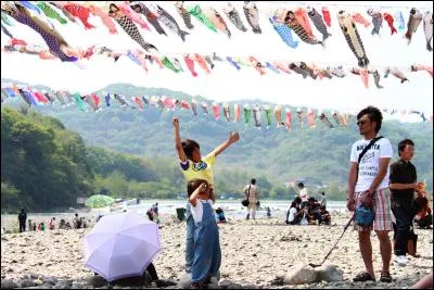 À quelle occasion des guirlandes de poissons sont-elles visibles au Japon ?