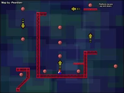 Dans Melee, quel élément particulier est présent dans le stage "Target Test" de Mario ?