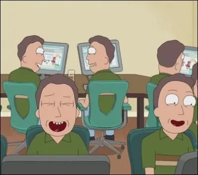 Quelle blague fait rire les Jerrys laissés par leurs Ricks dans la garderie alien ?