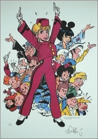 Derrière la belle Natacha de François Walthéry, lequel de ces personnages de BD n'apparaît pas ?