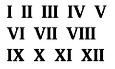 Comment se traduit le nombre 12 en chiffres romains ?