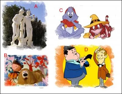 L'illustration nomm&eacute;e &laquo; A &raquo; est en lien &eacute;troit avec l'illustration repr&eacute;sent&eacute;e en : (Indice : Dioscures)