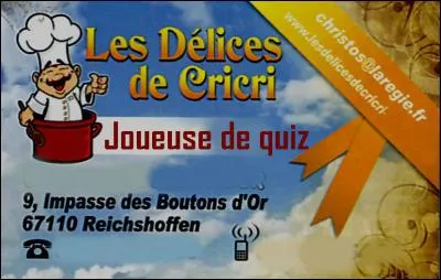 Je vous présente une copine qui m'apporte son concours. Cherchez l'erreur et dites-moi dans quel département l'on peut trouver ce chef.